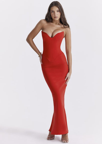 Glam Wired Cocktail Gown - Color Theory | Red