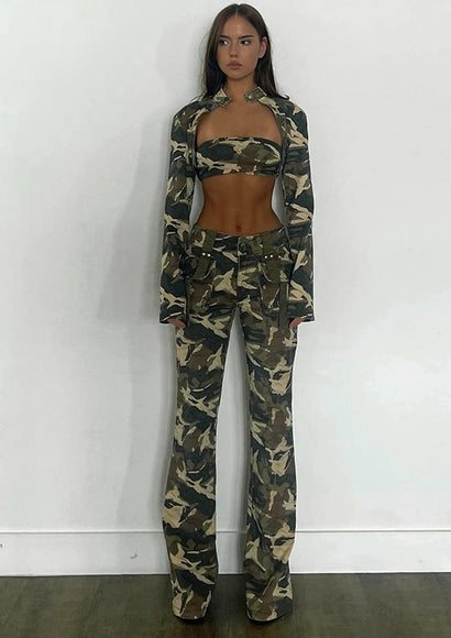 Camouflage Flared Trousers - Color Theory | Camouflage