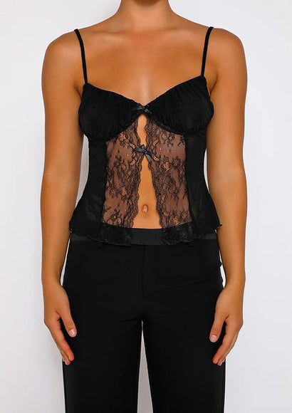 Gothic Sexy Lace Top - Color Theory | Black