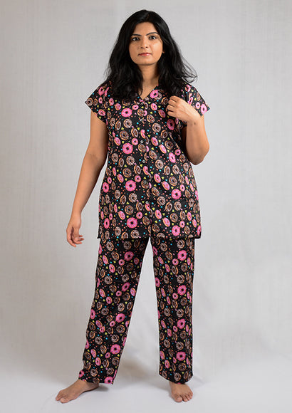Printed Glazed Donuts Shirt with Pants - Color Theory