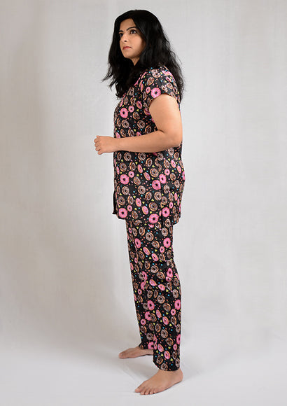 Printed Glazed Donuts Shirt with Pants - Color Theory