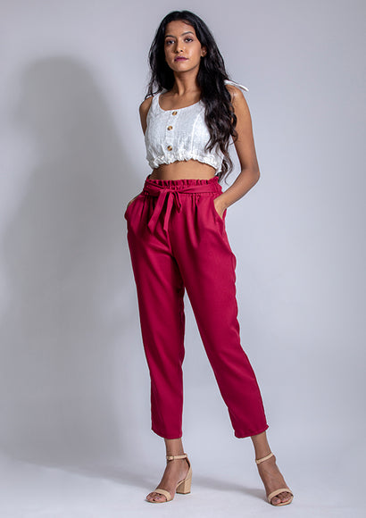 White Hakoba Crop Top - Color Theory