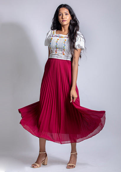 Flare Pleated Skirt - Color Theory