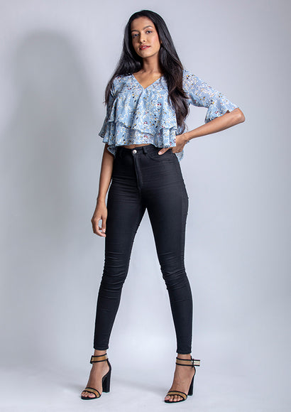 Bell Crop Top - Color Theory  | Blue