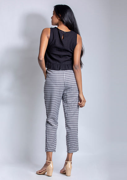 Checked Paper Bag Pants - Color Theory | Black