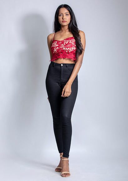 Lace Crop Top - Color Theory | Maroon