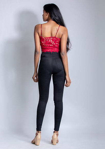 Lace Crop Top - Color Theory | Maroon