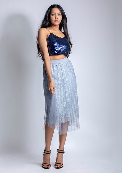 Sequins Crop Top - Color Theory | Blue