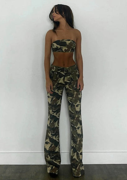 Camouflage Flared Trousers - Color Theory | Camouflage