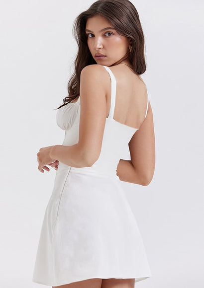 La Femme A-line Mini Dress - Color Theory | White