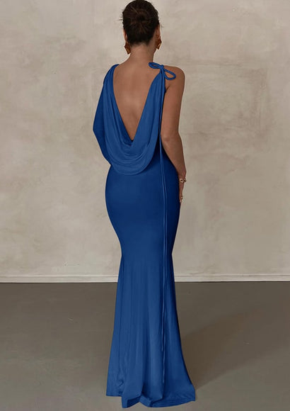 Reversible One-Shoulder Evening Dress - Color Theory | Blue