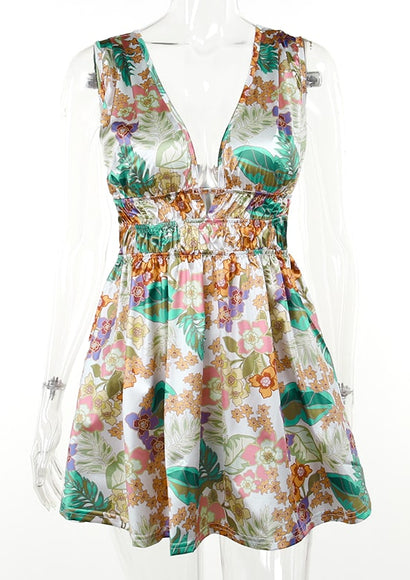 Vibrant Backless Skater Dress - Color Theory | Yellow