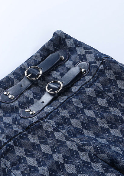 Plaid Printed High Waist Pleated Skirt - Color Theory   