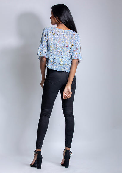 Bell Crop Top - Color Theory | Blue