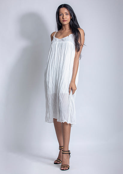 White Shimmer Dress - Color Theory