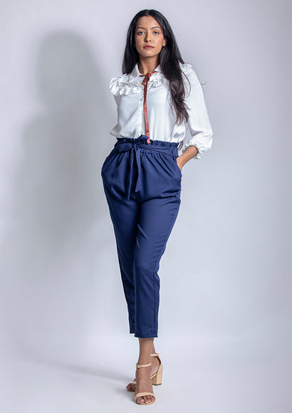 Paper Bag Ankle Pant - Color Theory | Navy