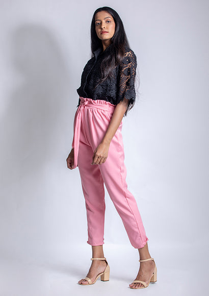 Black Lace Cutwork Shirt - Color Theory