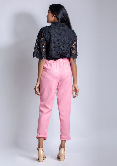 Black Lace Cutwork Shirt - Color Theory