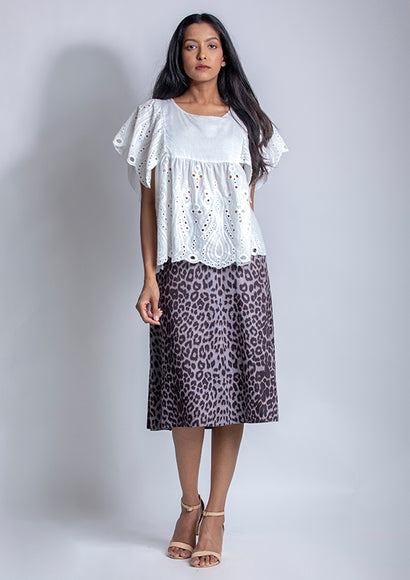 White Cut Work Top - Color Theory